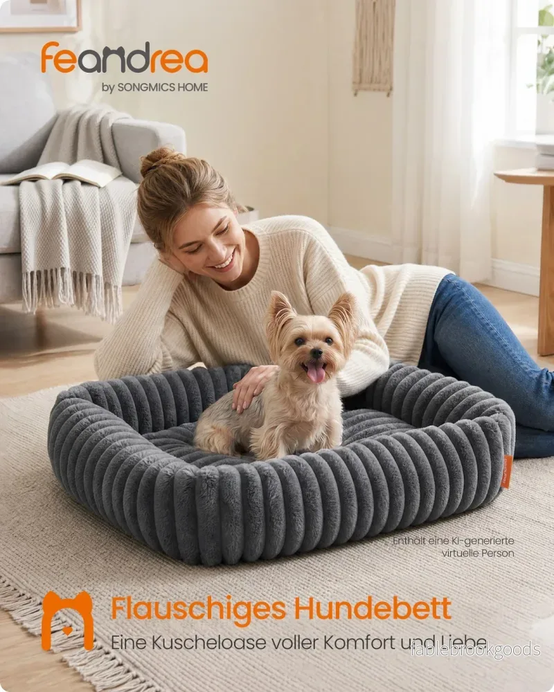 Orthopedische Hondenmat - 71 x 55 cm - Wasbaar - Zacht Pluche - Loodgrijs - Bild 2