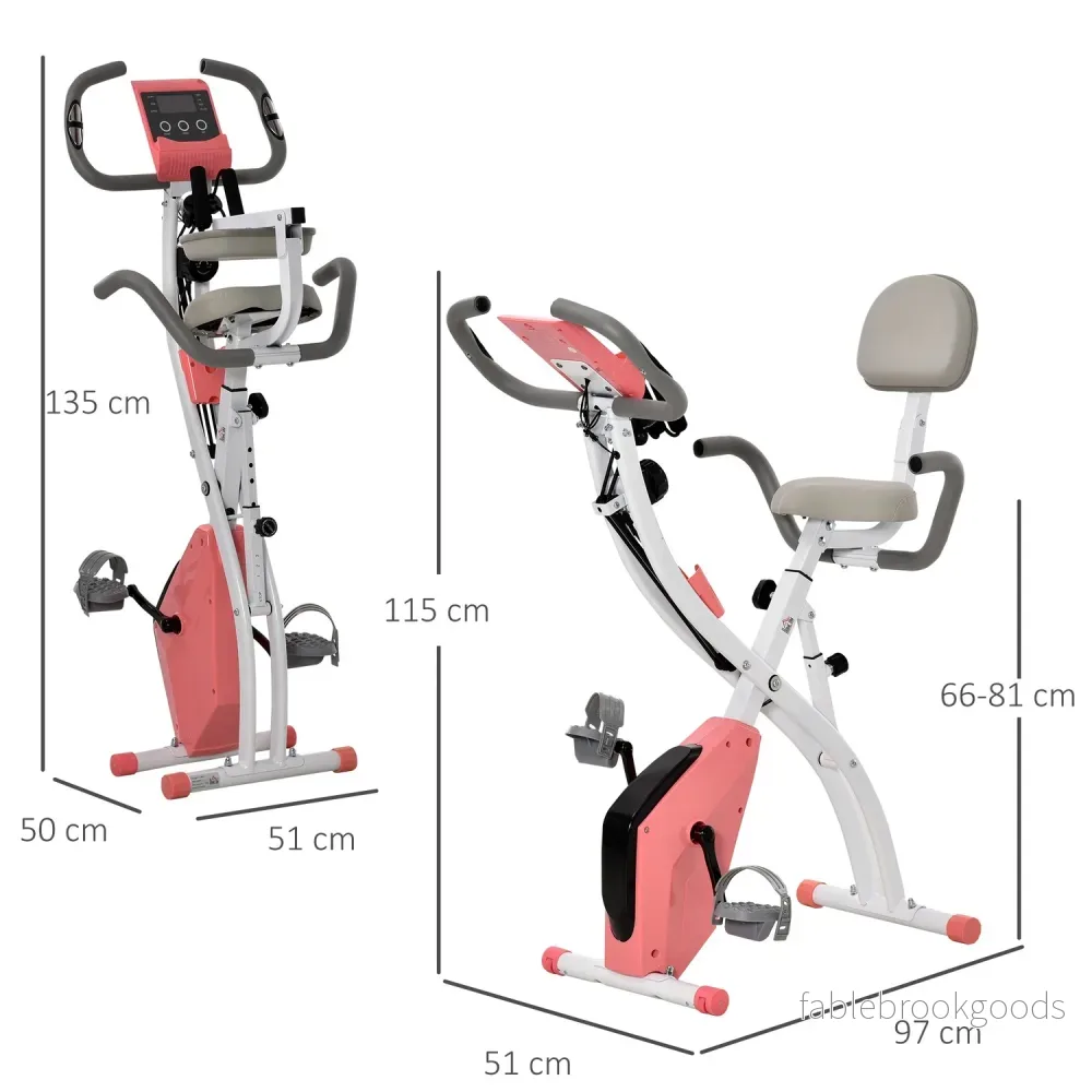 Fällbar motionscykel – 2-i-1 tränare med LCD och 8 motståndsnivåer - Bild 3
