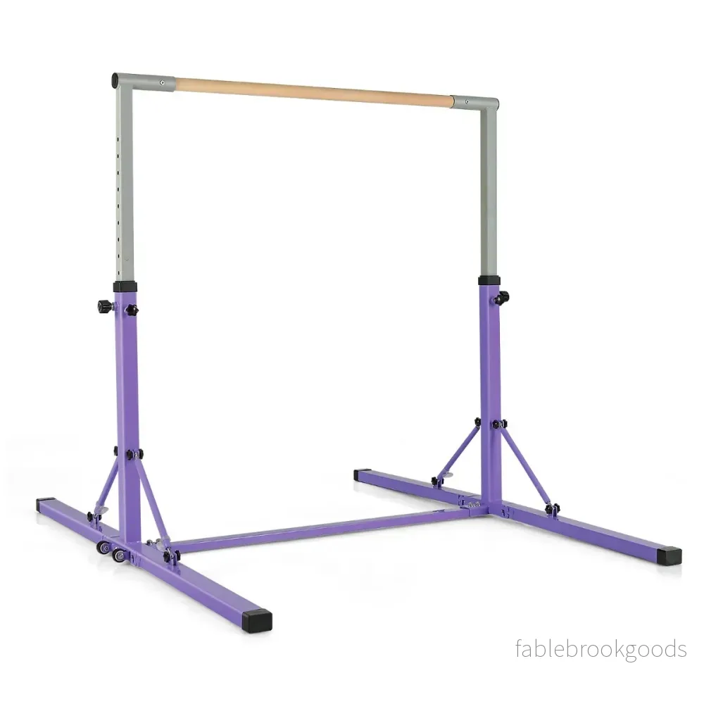 Horisontell – gymnastikstång, justerbar i höjdled, gymnastikstänger upp till lastkapacitet för inomhusbruk – 100 kg – Violett - Bild 2