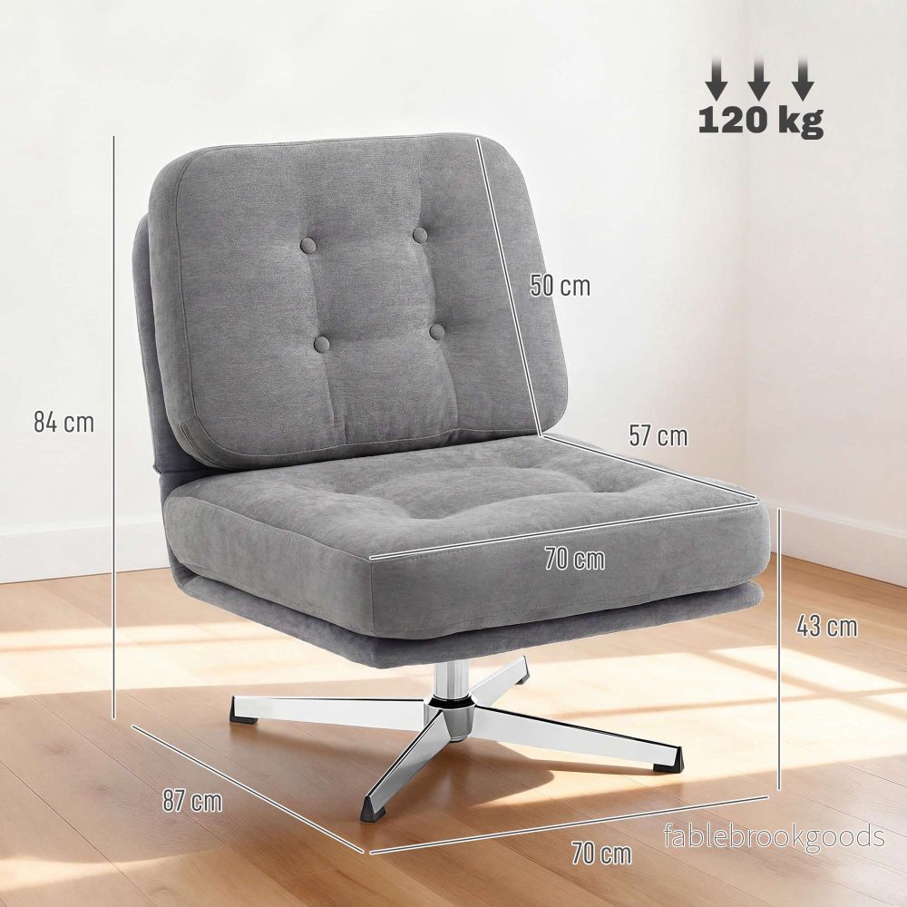 Snurrfåtölj, chenilletyg, 70 cm sits - Bild 3