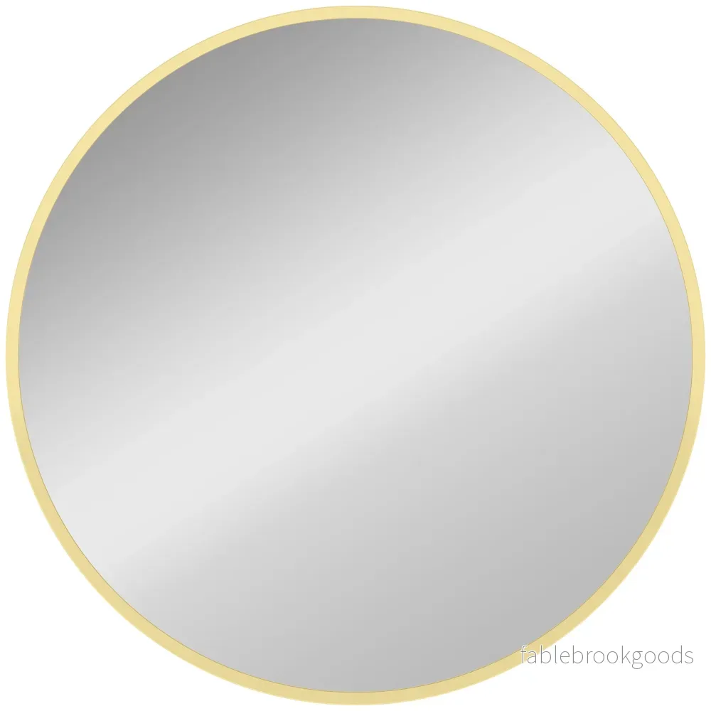 Rund väggspegel, 61 cm, guldfärgad aluminiumram
