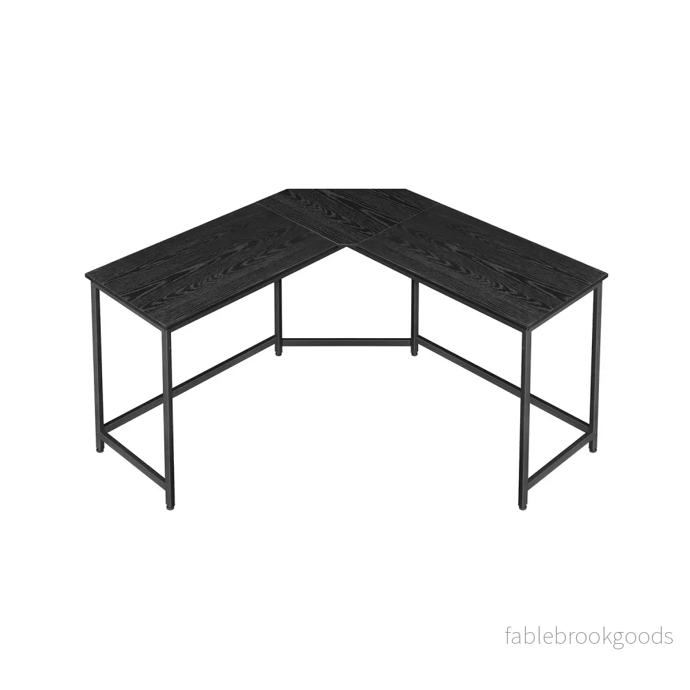 L-format skrivbord – Lätt att sätta upp – Ebony Black-Ink Black L-format skrivbord – Lätt att sätta upp – Ebony Black-Ink Black