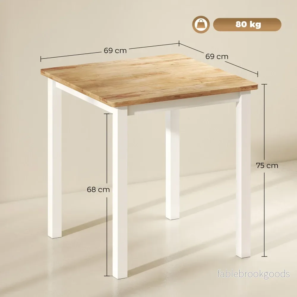 Matbord för 4, gummiträ, ekfinish - Bild 3