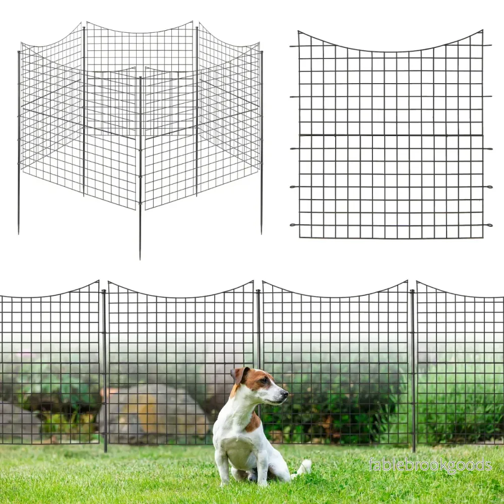 stycken – dekorativt trädgårdsstaket av metall landskapsstaket högt – 5 98 cm – Svart - Bild 3