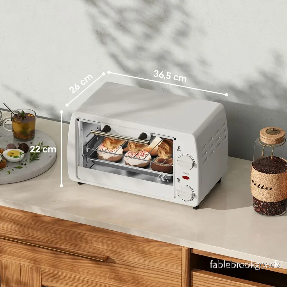 Kompakt 10L elektrisk ugn, 750W, 230°C, timer, grädde - Bild 3