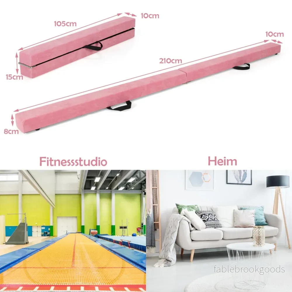 Balansbalk – Gymnastikträning Vikbar Slitstark Fitness – 2,1 m – Rosa - Bild 2