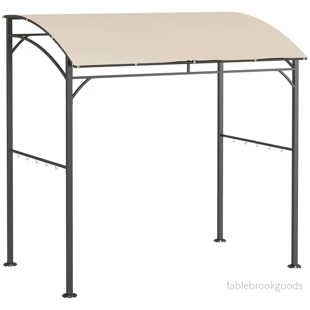 Grilltak med UV-beständigt regnskydd, beige stålram