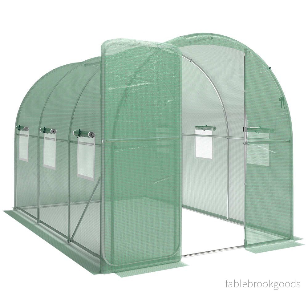 Växthus i polytunnelformat, 2x3m, PE-överdrag, stålram