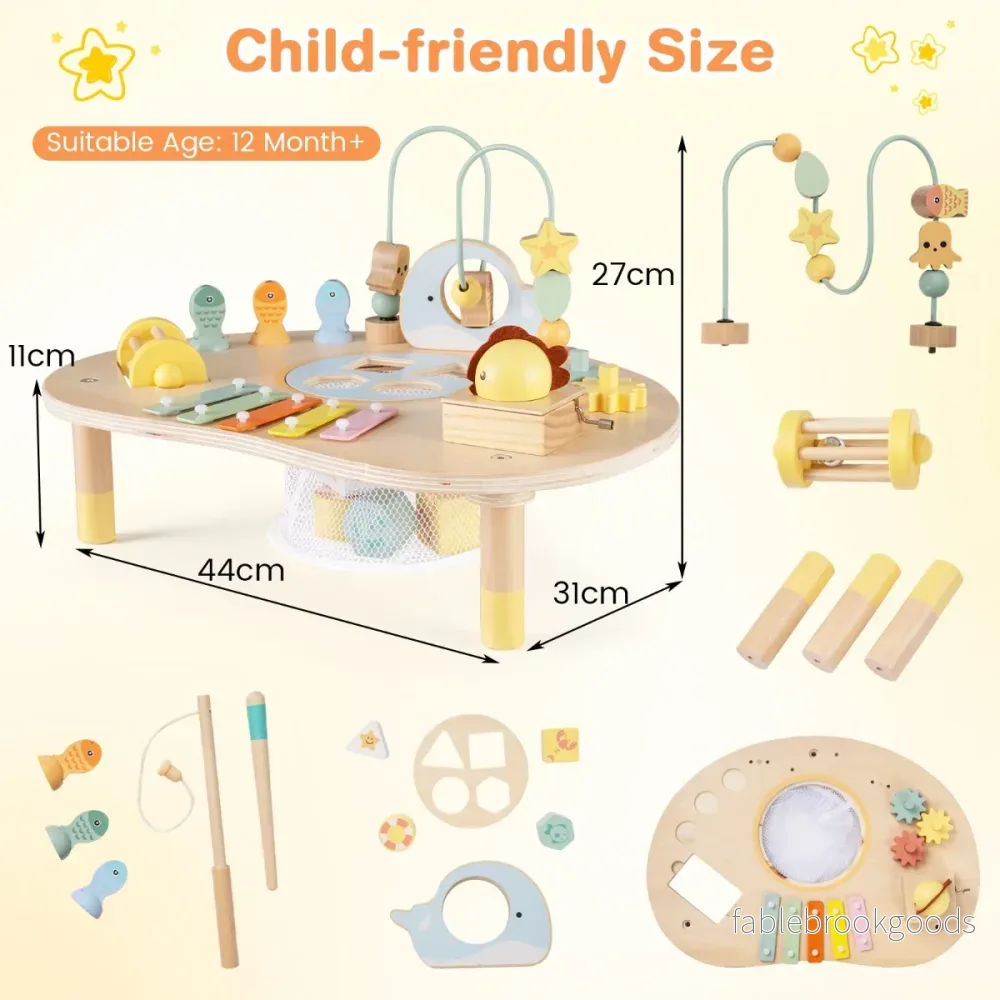 i – Aktivitetsbord för småbarn Montessori Sinnesleksak från månader Trä Musiklek – 7 1 12 – Natur - Bild 2
