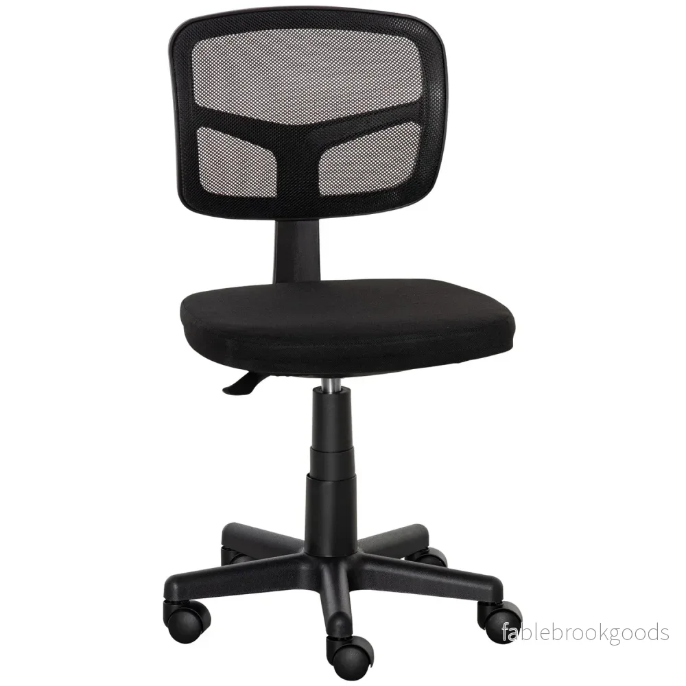 Ergonomisk kontorsstol, justerbar höjd, svart mesh