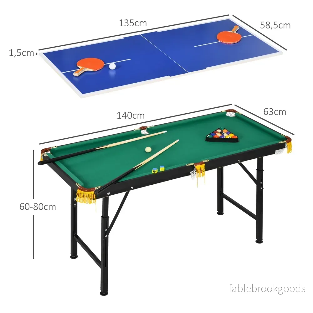 2-i-1 spelbord – biljard och bordtennis, justerbar höjd - Bild 3