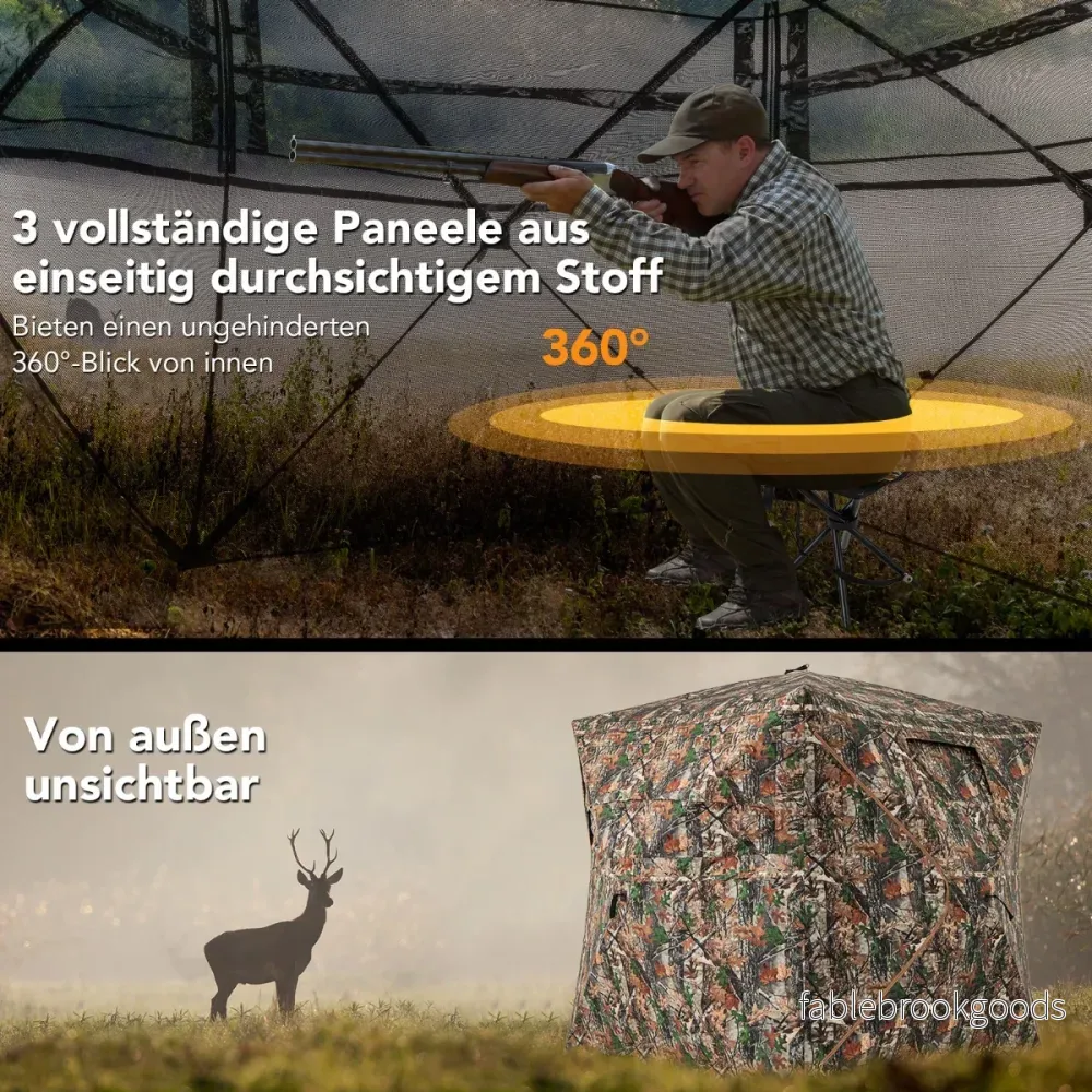 delat – hopfällbart jaktskinn för personer 360° transparent jakttält – 5 2-3 – Kamouflage - Bild 2