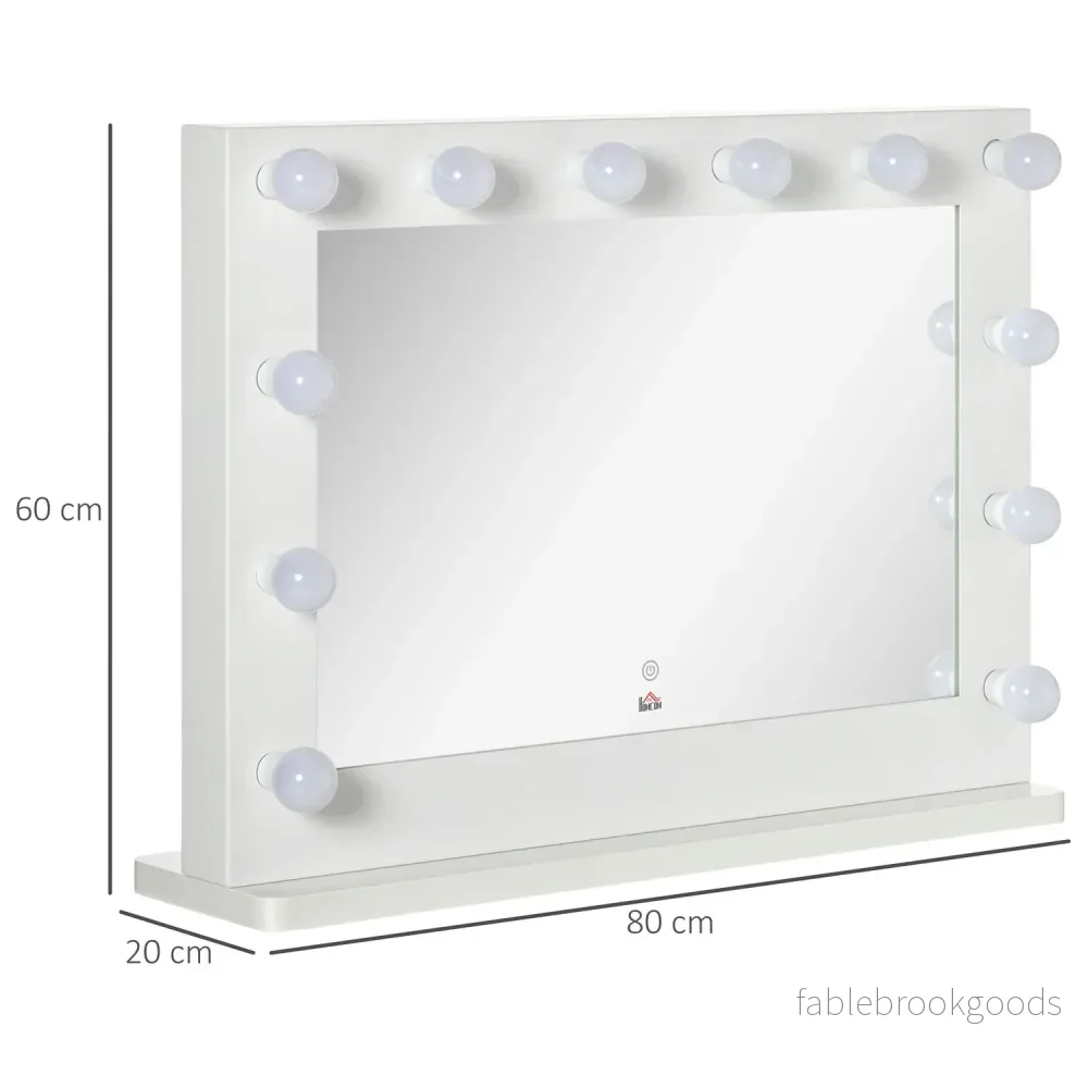 Hollywood Mirror, Dimbara LED-lampor, Touch Switch, 80x60 cm - Bild 3