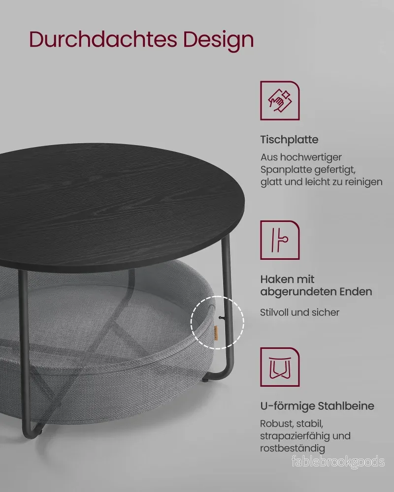 Soffbord med förvaringsväska – Snygg design – Bläcksvart och skiffergrå - Bild 3