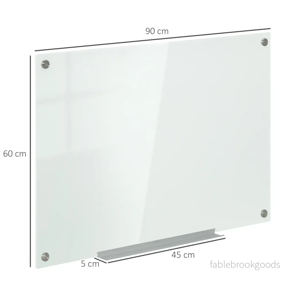 Whiteboard glastavla, staffli, hylla, 90x60Cm, 4 pennor - Bild 3