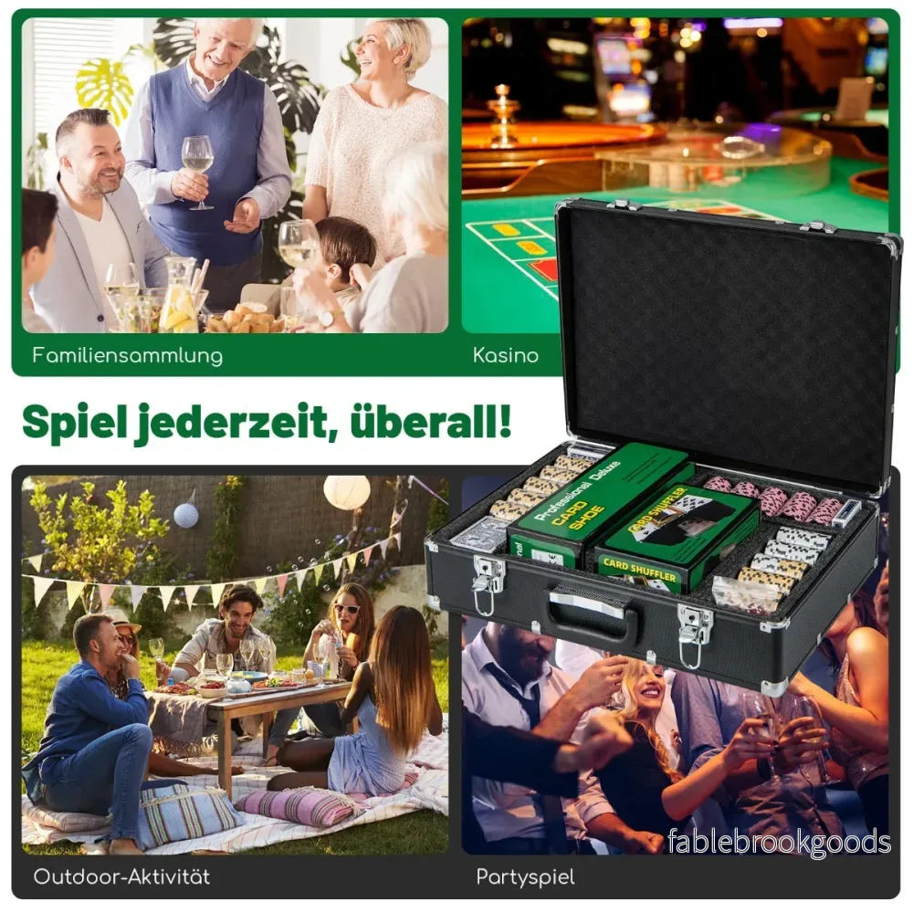 delade – pokerchipset gram Claytec med väska – 600 14 – Svart