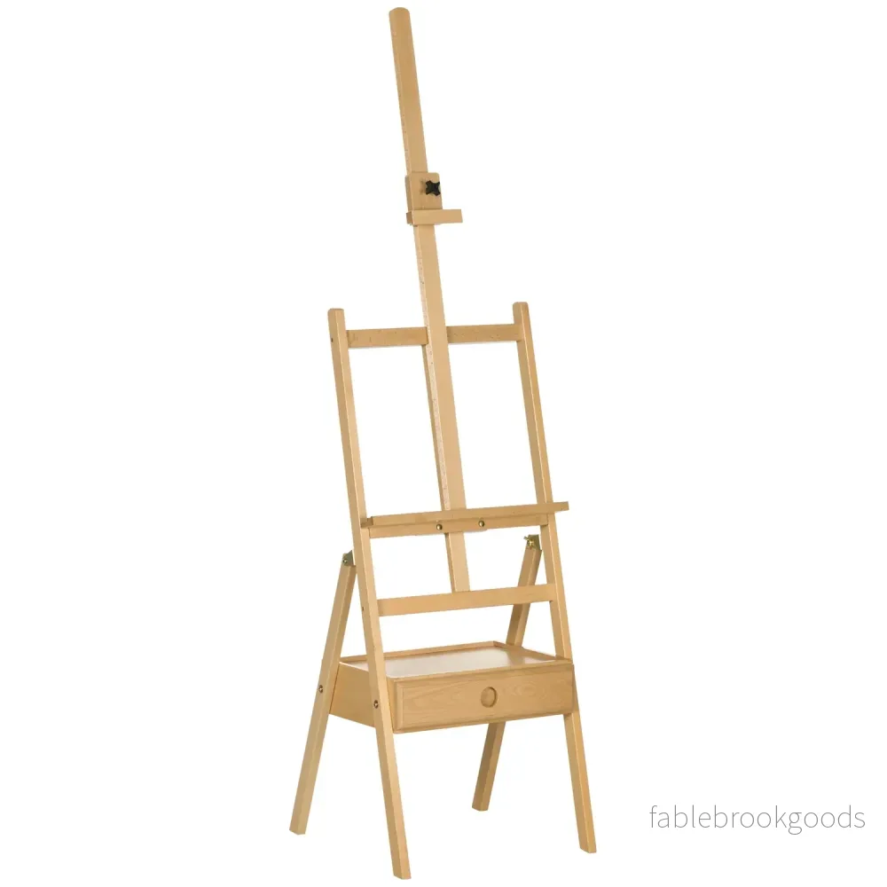 Höjdjusterbar trästafli för dukar upp till 92 cm