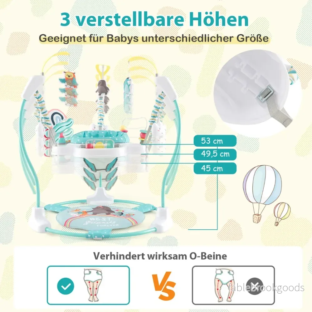 Baby – Sky Jumperoo med justerbar höjd och leksaker speldosa Walker Blue – Blå - Bild 2