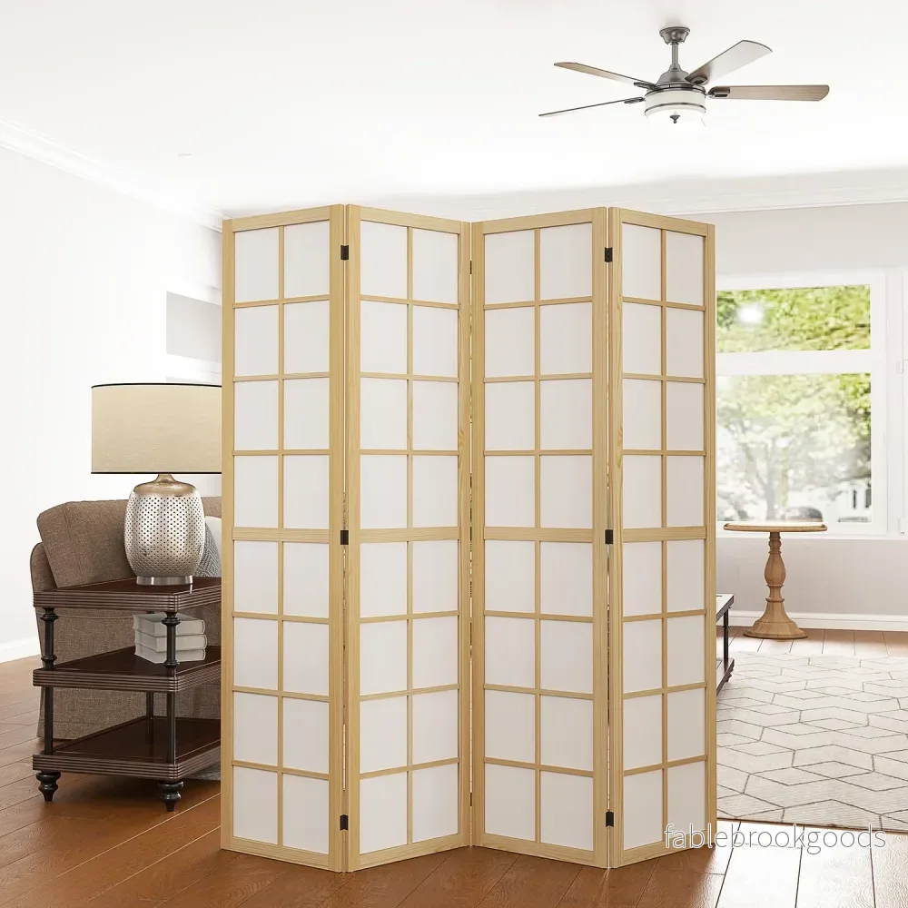 Vikbar Room Divider Privacy Screen, Natural - 160x170 cm - Bild 2