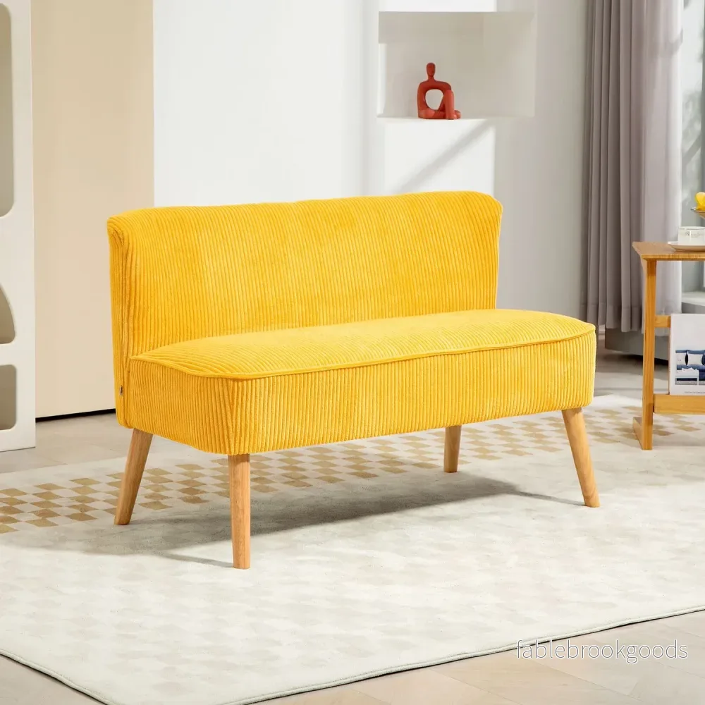 2-sits stoppad soffa, gul, 117x56,5x77 cm - Bild 2