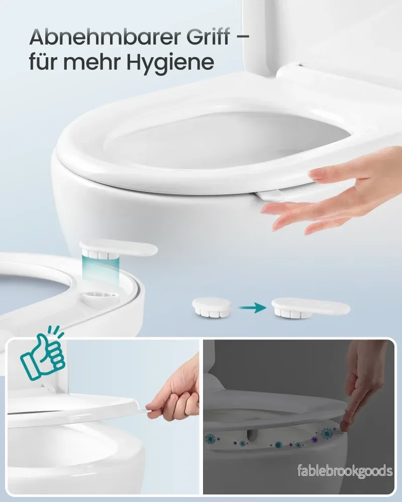 Toiletbril - 42,5 x 36,8 cm - softclose-mechanisme - afneembare zitting - PP-kunststof - wit - maximaal draagvermogen 300 kg - Bild 3