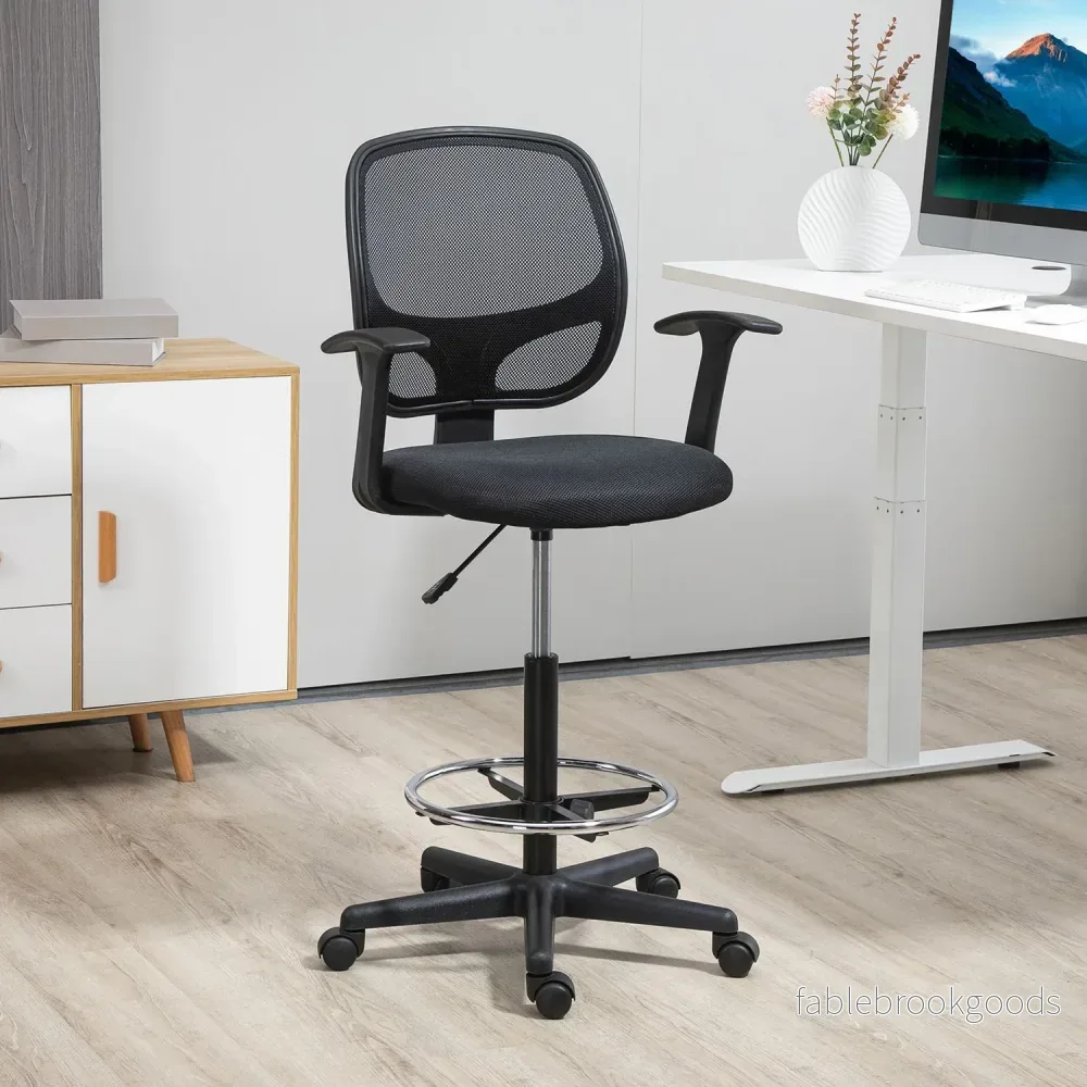 Ergonomisk vridbar kontorsstol med justerbar fotring - Bild 2