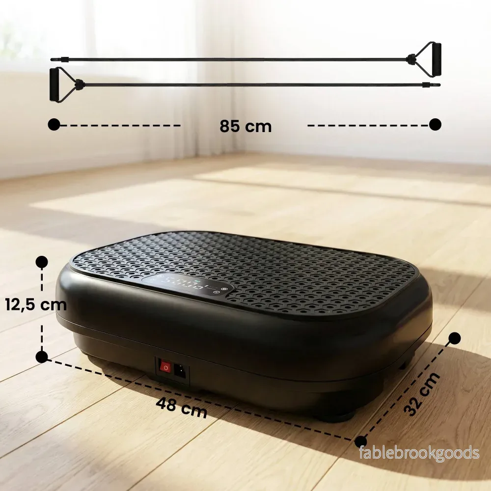 Vibrationsplatta med 120 nivåer, fjärrkontroll, LED-display, svart - Bild 3