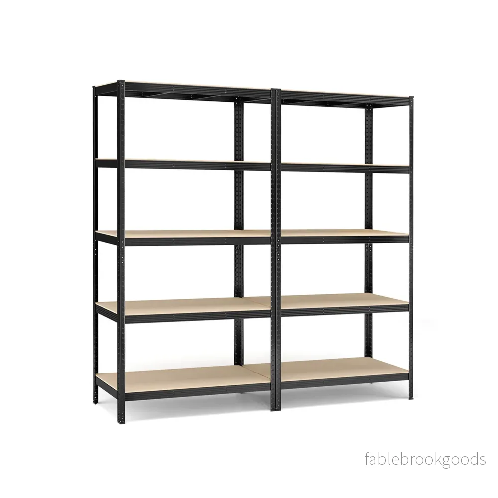 Stellingkast - Set van 2 - 5 Planken - Draagvermogen tot 875 kg - Zwart