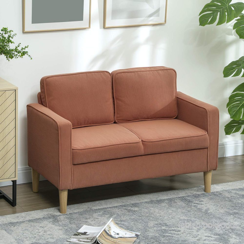 Rosa 2-sits soffa med förvaring, modern klädd design - Bild 2