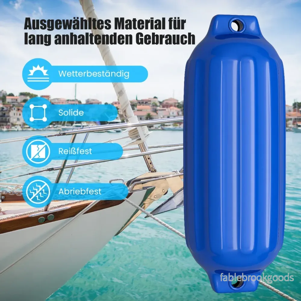 Pack – Boat Fenders för dockning Ribbed Bumpers – 4 – Blå