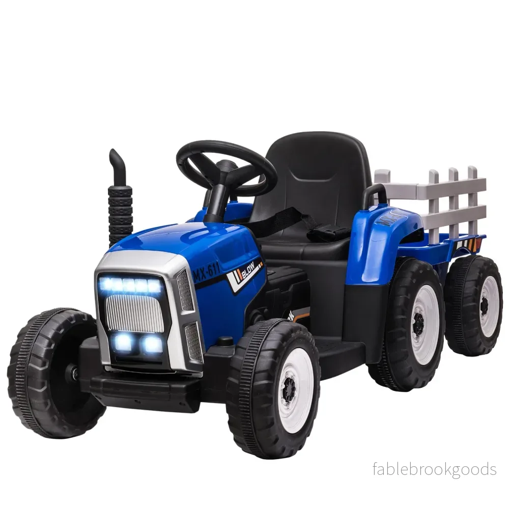 Åktraktor för barn med fjärrkontroll, MP3, strålkastare, blå Åktraktor för barn med fjärrkontroll, MP3, strålkastare, blå
