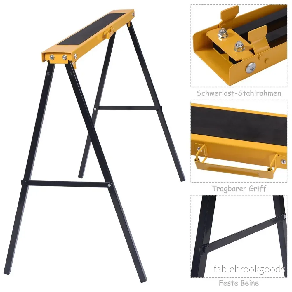ställningsbock, – domkraftsbock, hopfällbar stödbock, såghjälp, arbetsbock – 2 x 275 kg – Trä