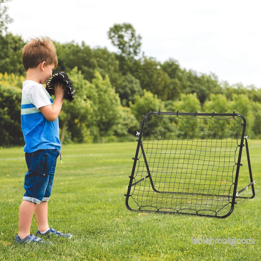 Football Rebounder Wall Net, Metall & PE, 96x80x96 cm - Bild 2