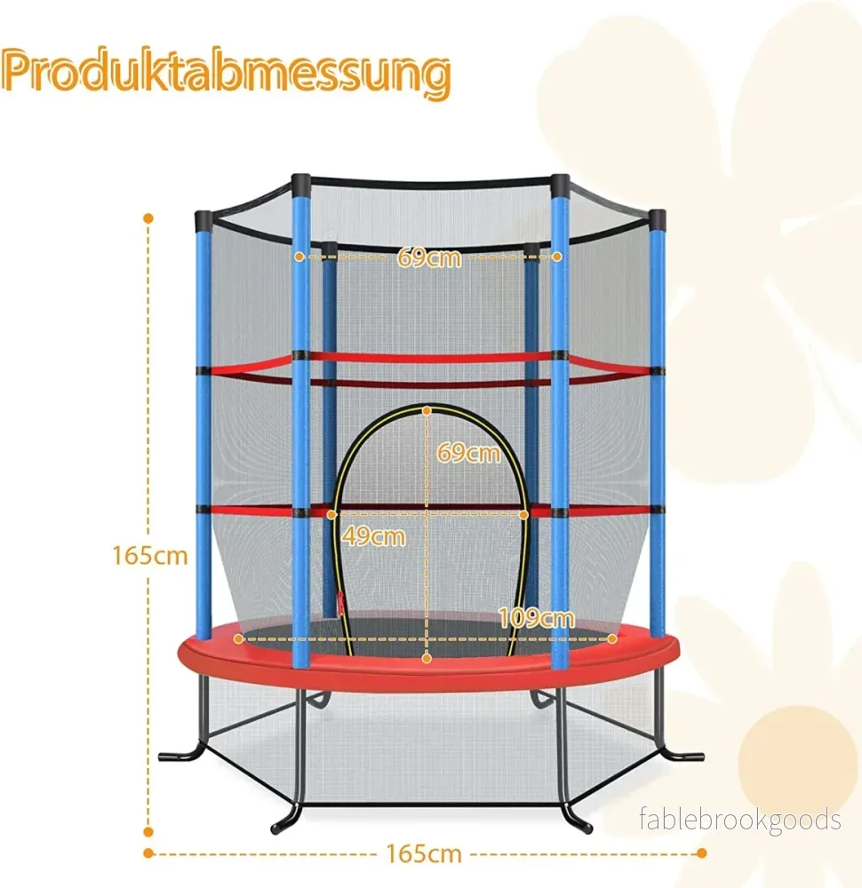 Trädgårdstrampolin – med skyddsnät Studsmatta upp till lastbar för barn från år – 135 kg 3 Ø 140 cm – Blå - Bild 2