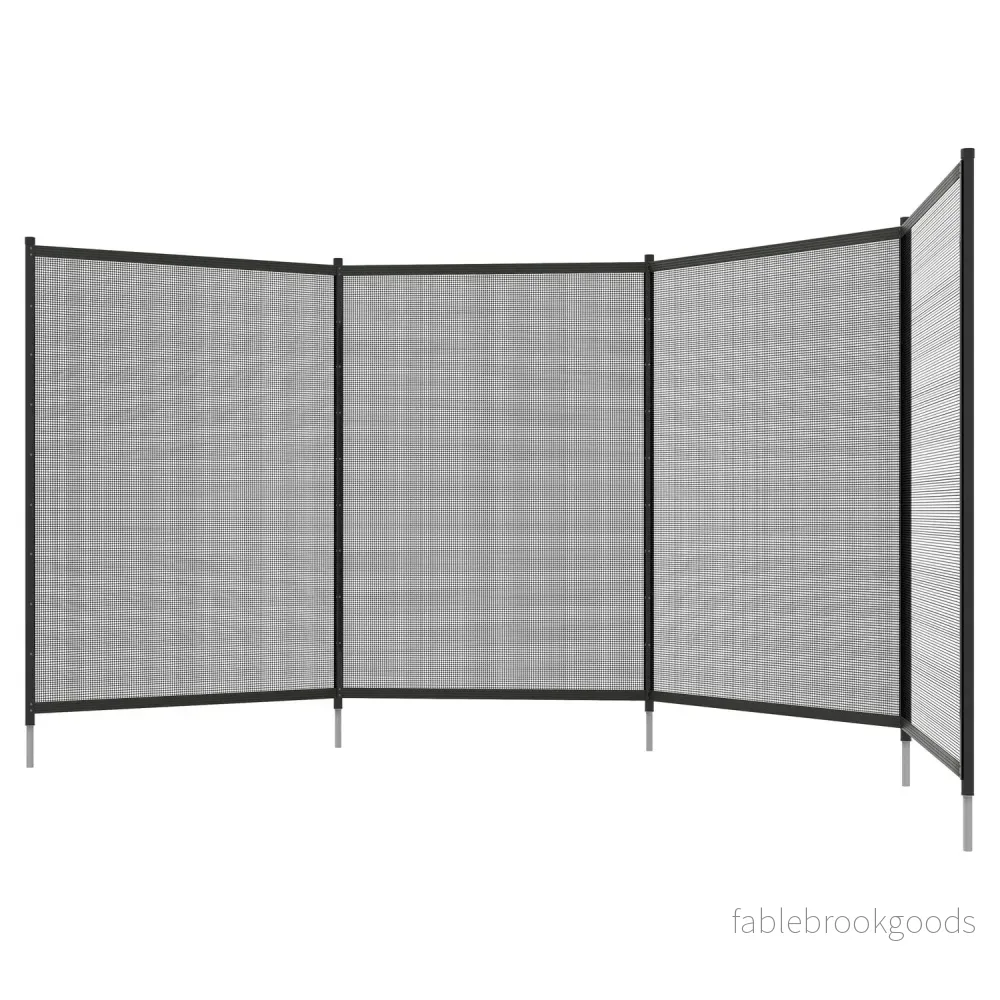 Svart trädgårds- och poolstaket 365x126 cm, Set med 4 paneler
