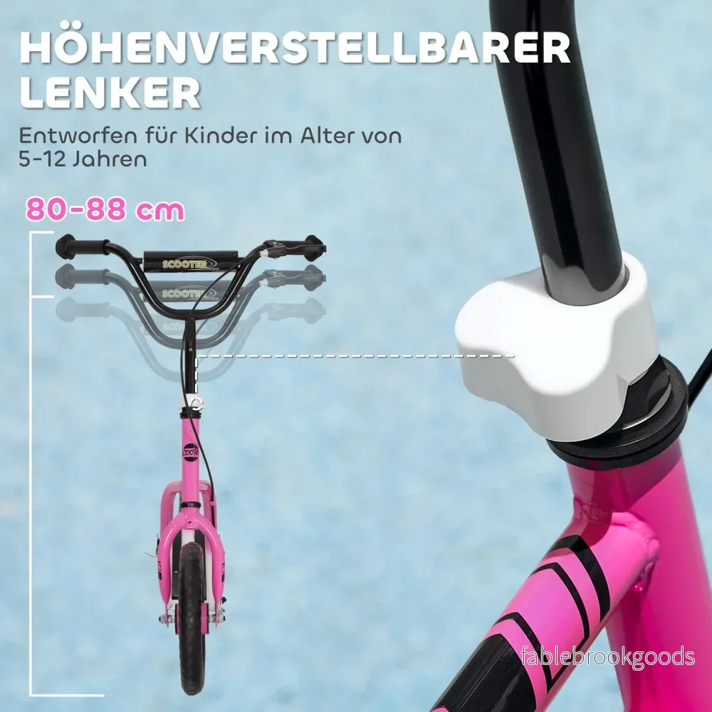 Barnsparkcykel, justerbart styre, stora hjul, rosa - Bild 3