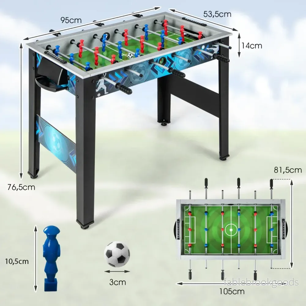 Barn – bordsspel med fotbollar och spelare, trä fotbollsbord, bordfotboll – 2 18 – Svart - Bild 2