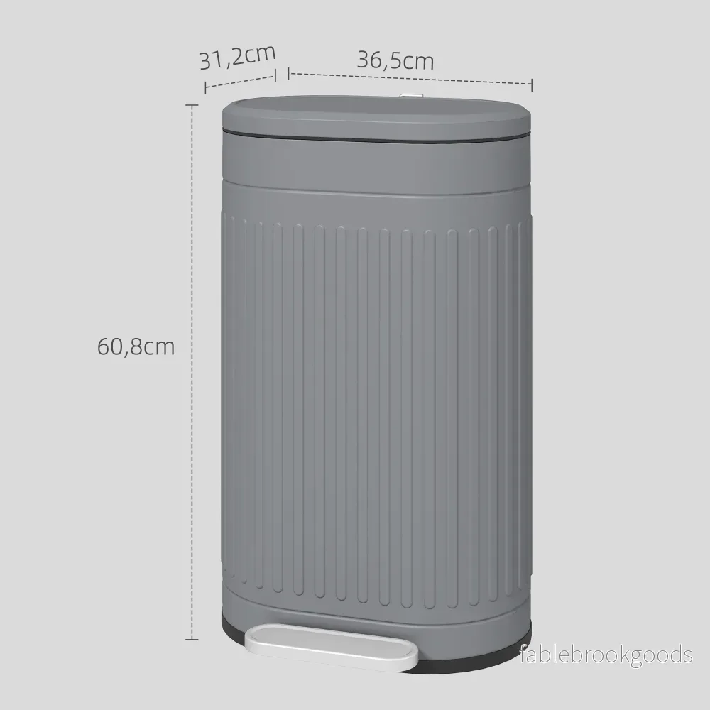 30L pedalhink i metall med mjukstängande lock, grå - Bild 3