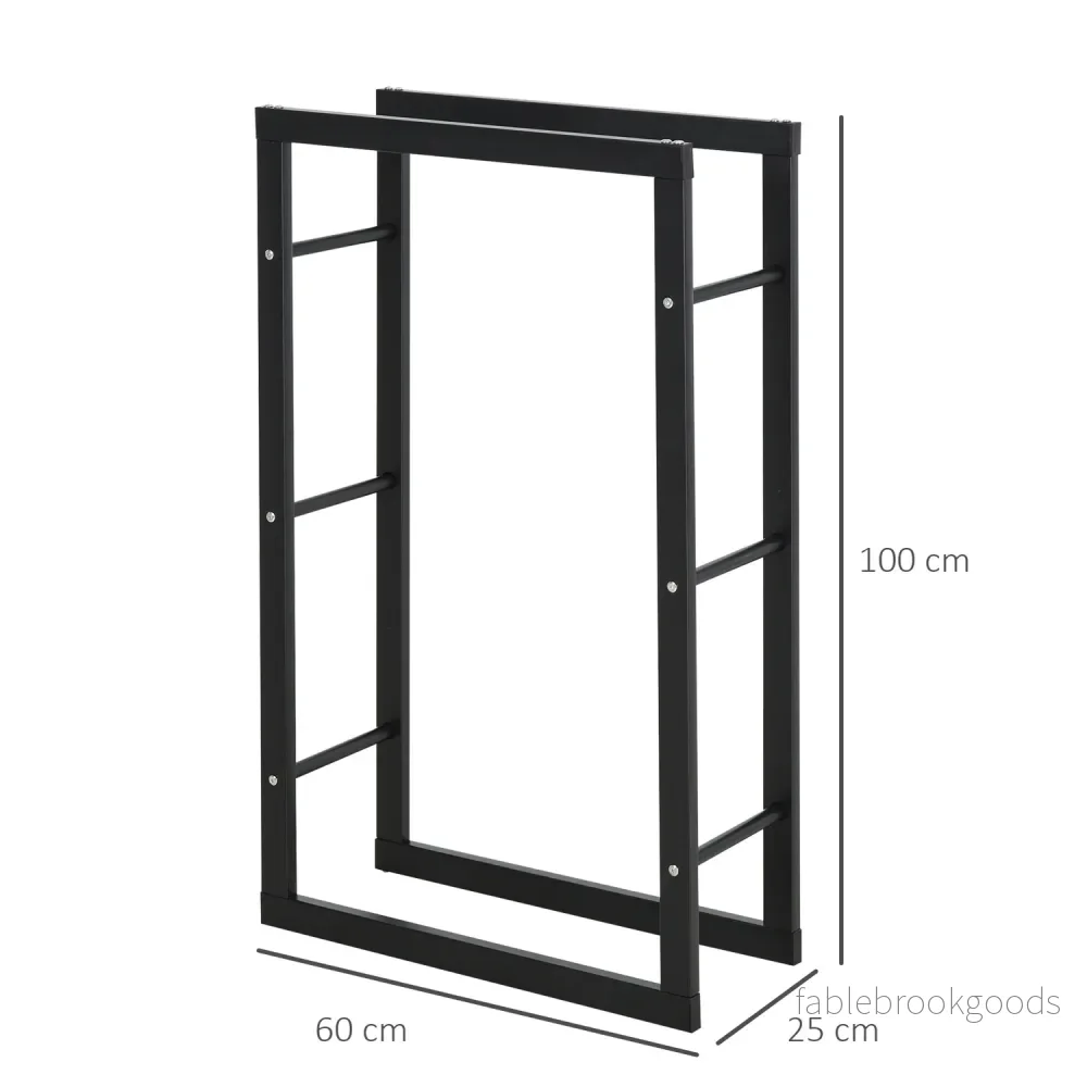 Vedställ i stål, 100 kg kapacitet, svart, 60x25x100 cm - Bild 3