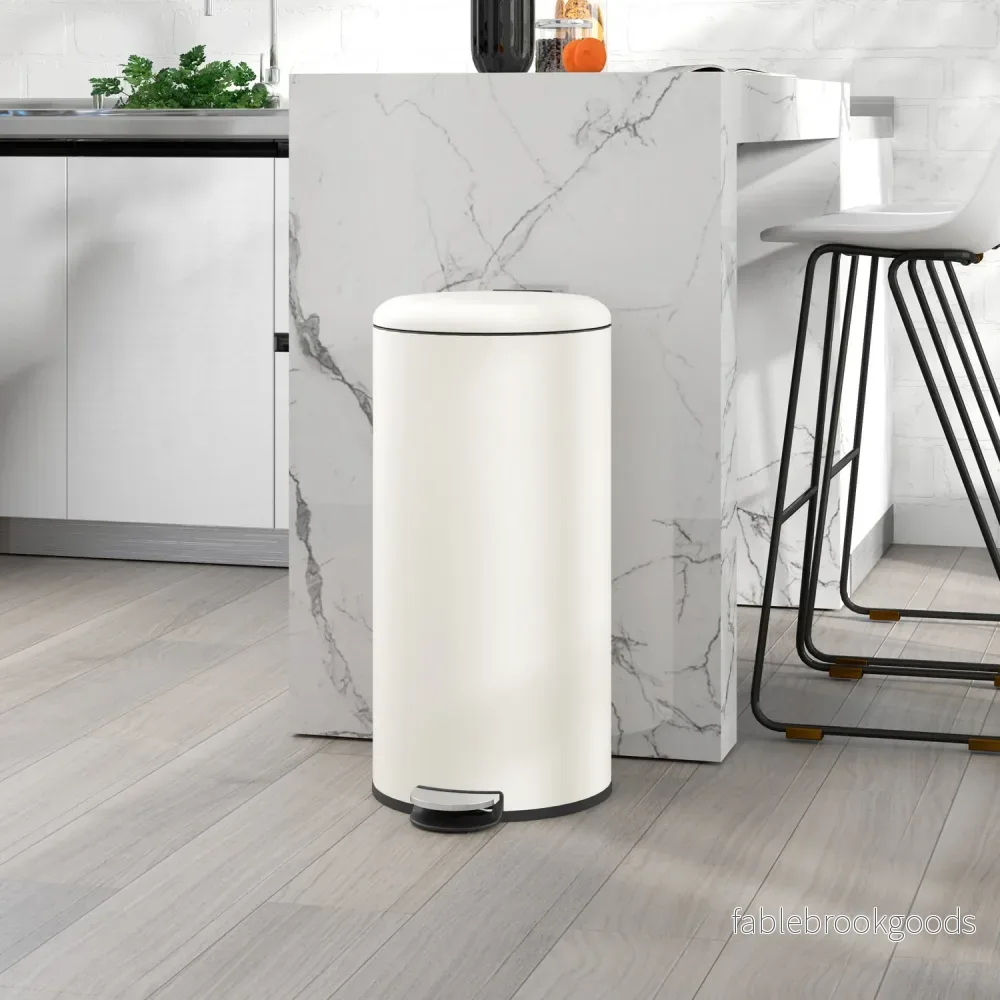 Metallpedalsoptunna med lock – 30L, inre soptunna medföljer - Bild 2