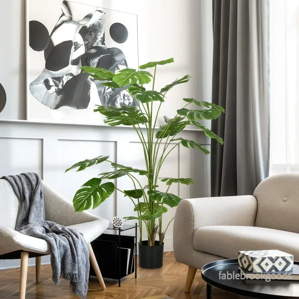 Artificiell Monstera Deliciosa, 180 cm, växtdekor inomhus - Bild 2