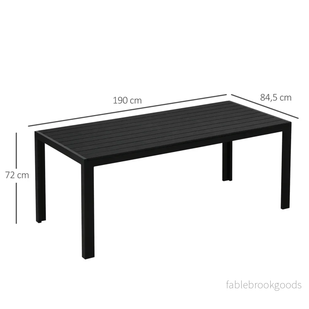 Trädgårdsbord i svart aluminium – väderbeständigt och hållbart - Bild 3