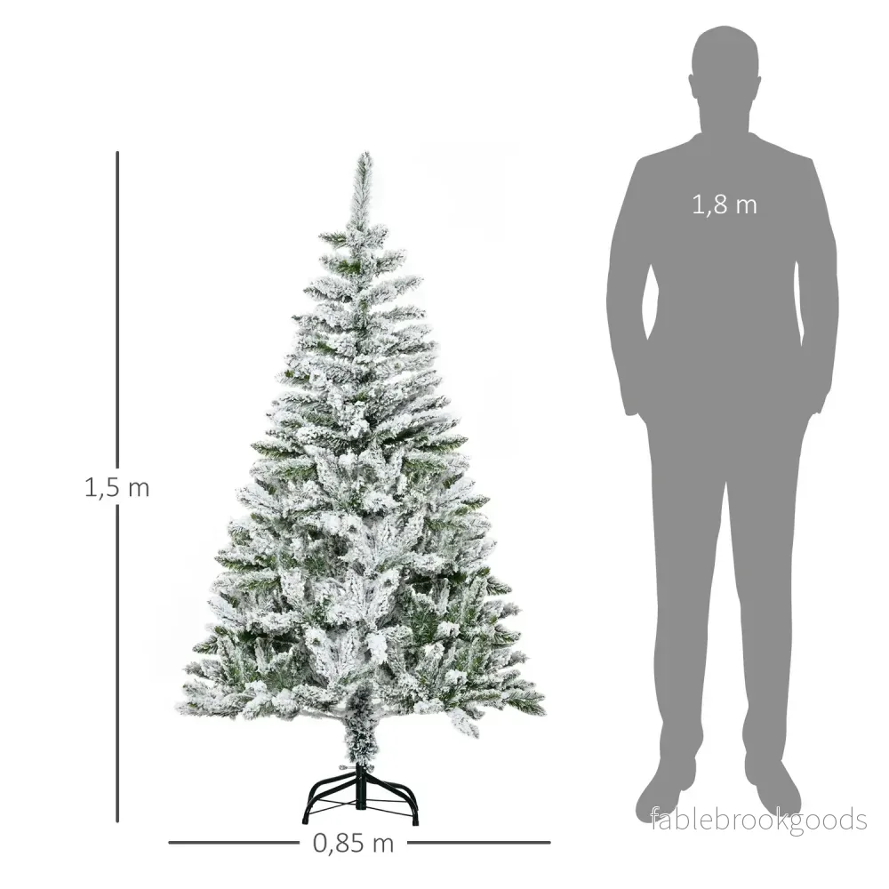 Konstgjord julgran, 150 cm snöig tall, 358 grentips - Bild 3