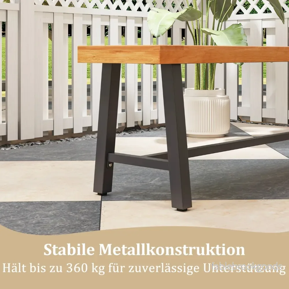 Trädgårdsbänk – väderbeständig sits upp till parkbänk av akaciaträ och metall st. – 3 360 kg 1 – Natur