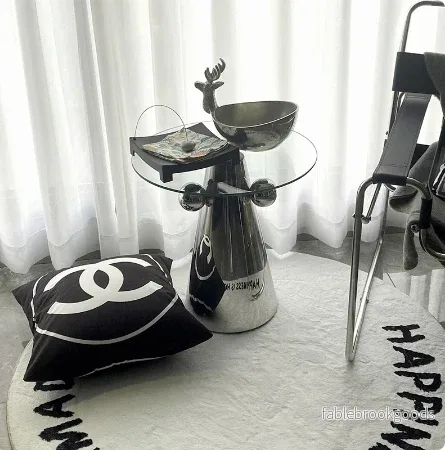 Light Luxury Glass and Stainless Steel Side Table
