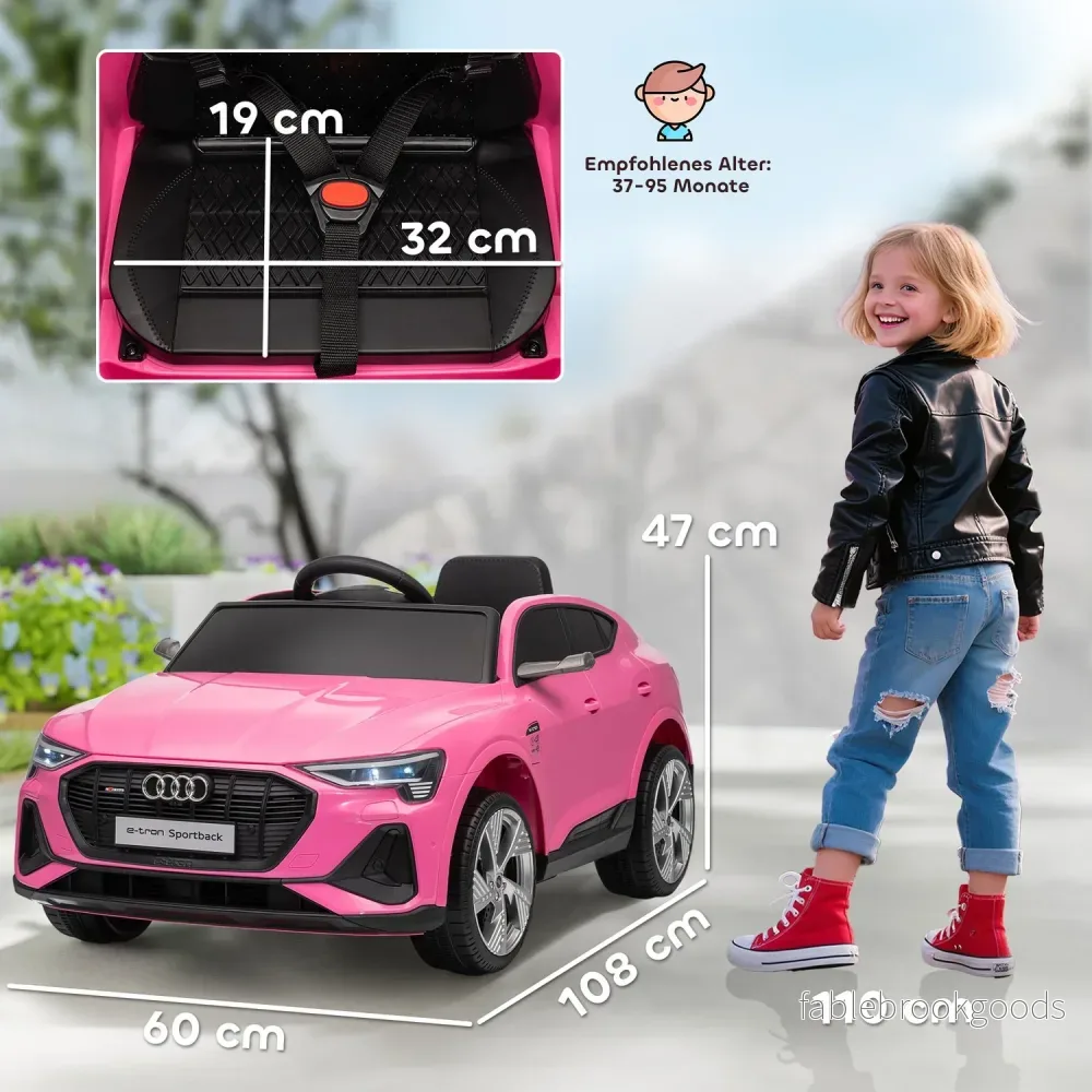 Audi E-tron Elbil för Barn, 12V, Fjärrkontroll - Bild 3