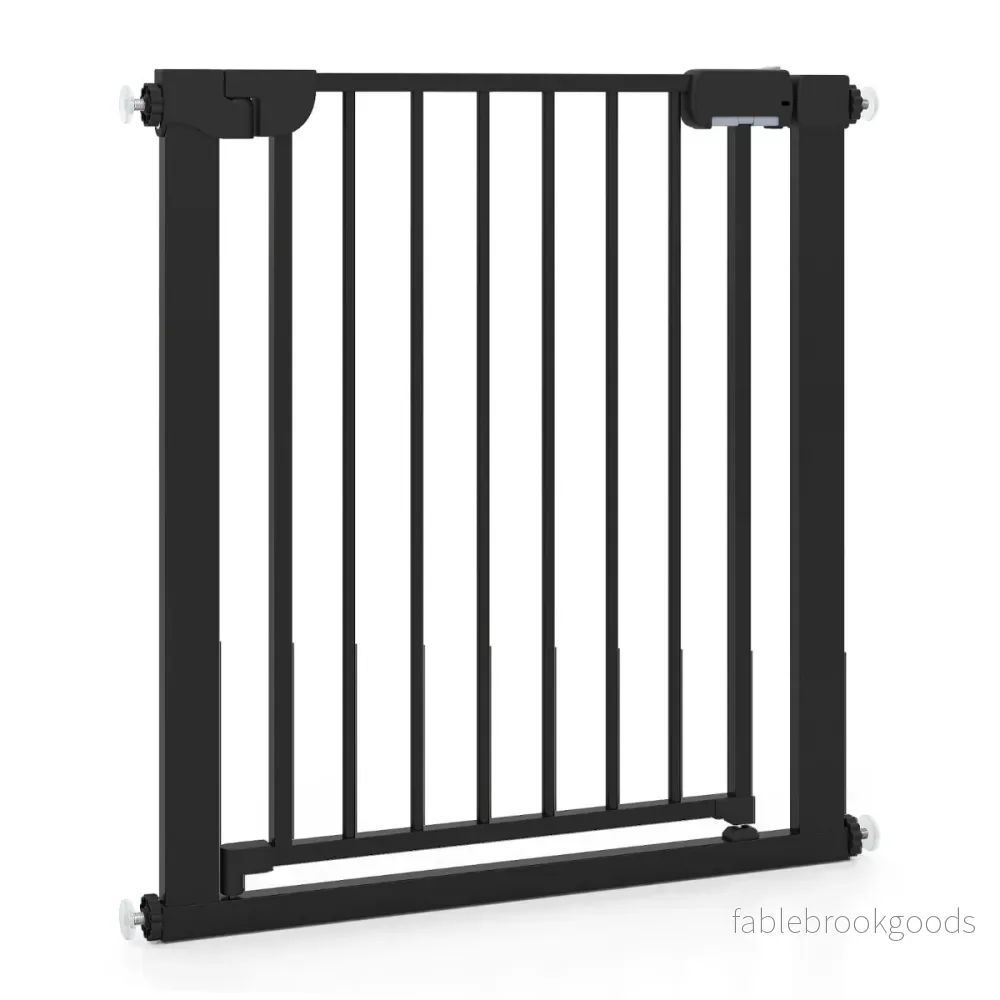 Trappskydd – utan borrning med bredd, självstängande dörrskydd, – 75-82 cm . – Svart
