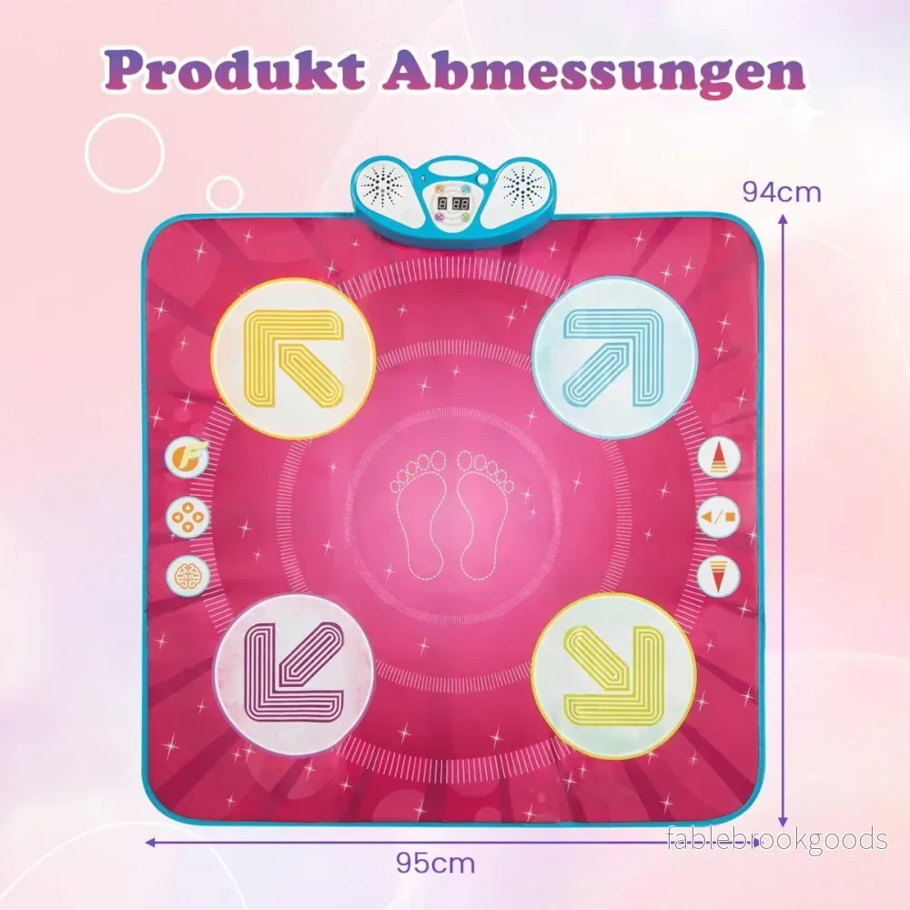 Barn – dansmatta med LED lampor och minnesspel musiklåtar musikmatta – 8 – Rosa - Bild 2