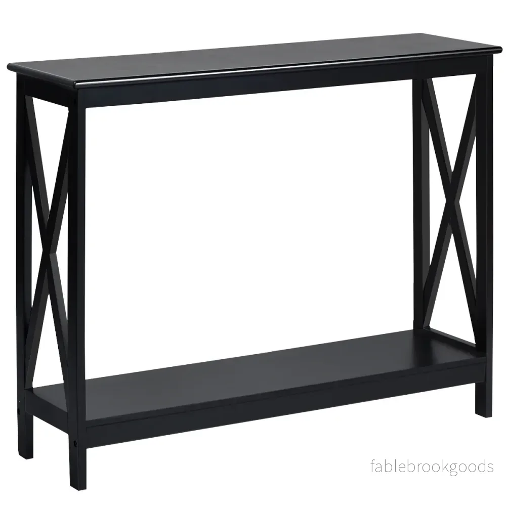 X – format smalt konsolbord med nivåer – 2 100 x 30 x 80 cm – Svart - Bild 3