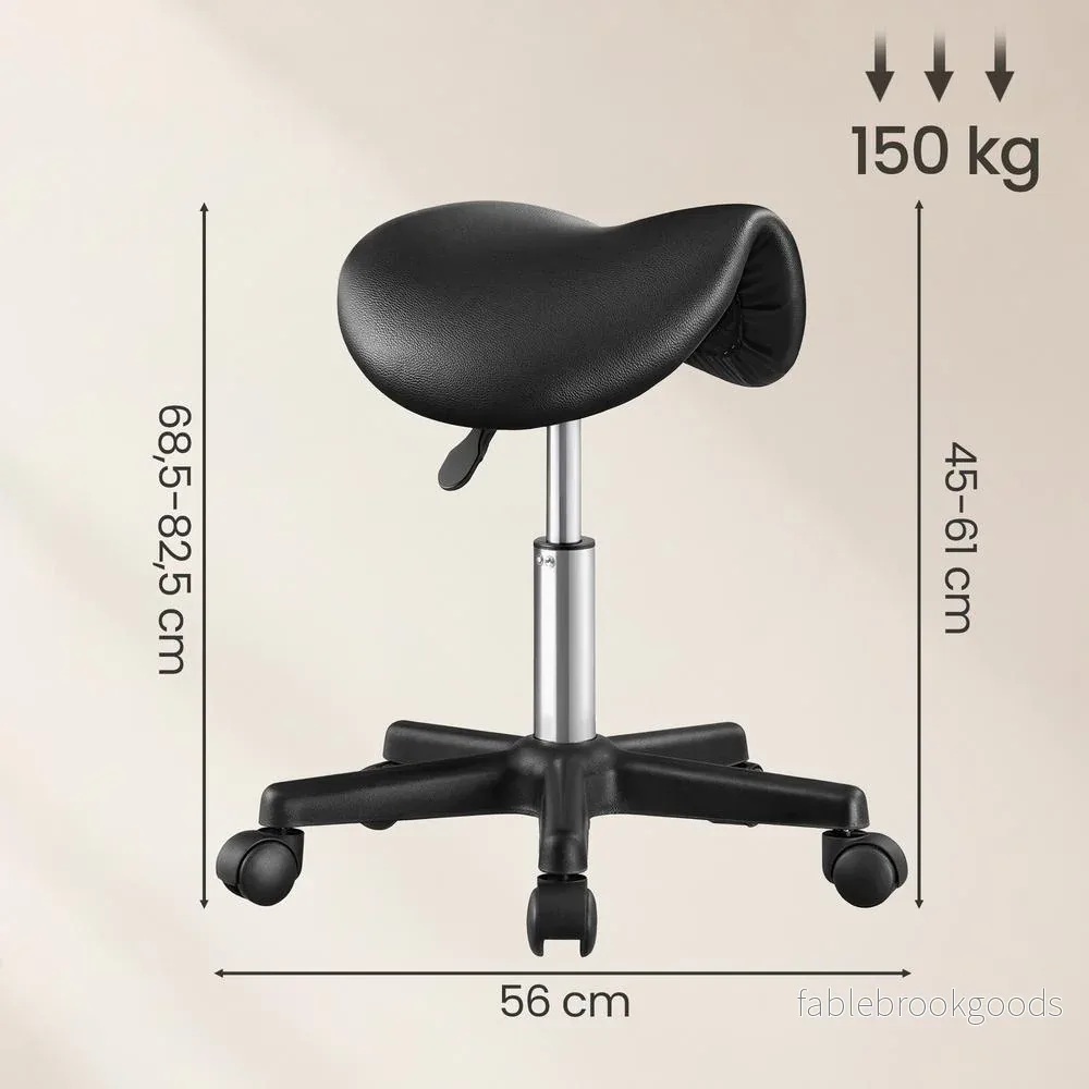 Zadelkruk - Ergonomisch - Op Wielen - In Hoogte Verstelbaar - Zwart - Bild 2